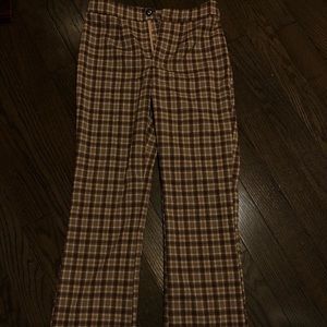 brown plaid pants